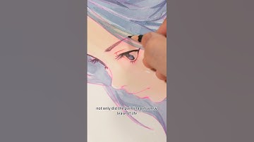 Drawing of anime girl | How to fix a bleeding outline of a watercolour painting. #anime