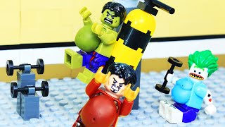 Lego Fat Avengers Iron Man Training Gym on Beach