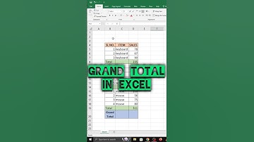 Grand Total in ms excel #exceltech #excel #exceltips #shorts #youtubeshorts