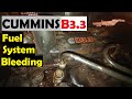 CUMMINS B3.3 - FUEL SYSTEM BLEEDING. How To Remove Trapped Air.