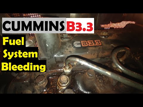 CUMMINS B3.3 - FUEL SYSTEM BLEEDING. How To Remove Trapped Air.