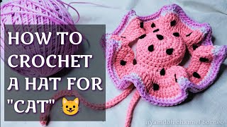 Tutorial Topi Kucing Rajut Mudah dan Simpel || How to Crochet a Cat Hat  Easy and Simple