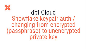 dbt Cloud - Snowflake keypair (changing from encrypted / passphrase to unencrypted / no passphrase)