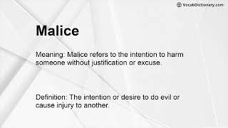 Malice Meaning