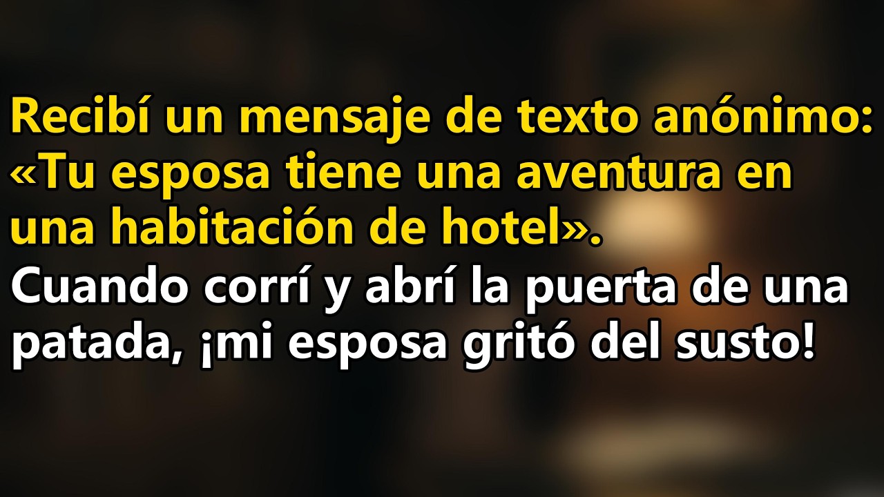 Recibí un mensaje de texto anónimo: «Tu esposa tiene una aventura en una habitación de hotel»