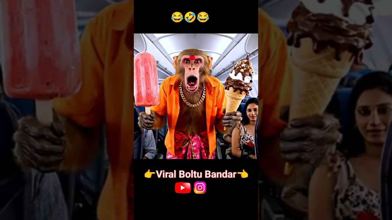 Bandar Icecream bechta hue lafra ho gaya- kuntun mausi ayi 😂🤣 Funny Monkey Video 
