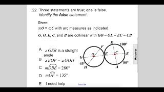 Celebrity Geometry Circles Central Angles & Arcs Pt 2 Q22 Profile