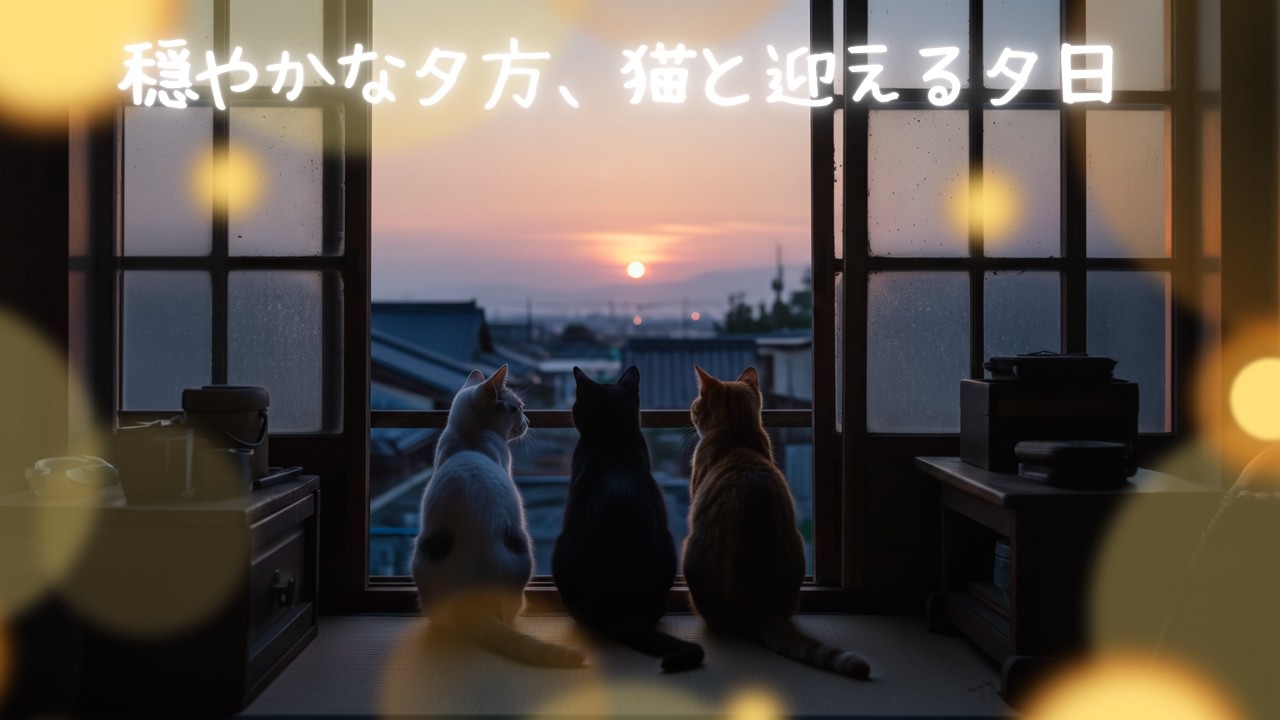 【癒しBGM】Sunset & Cats 🌅 Gentle Acoustic Music for Sleep & Relax | 睡眠用BGM