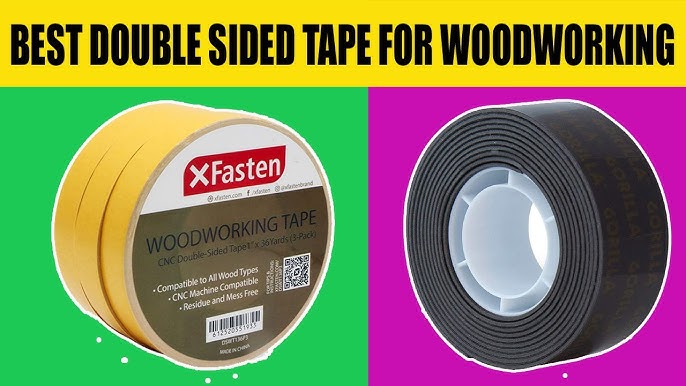 HC-WWTP-3 HIPPIE CRAFTER 3 Pk Double Stick Tape Double Sided Woodworking  Tape 1 inch Wide Wood Tape for Woodworkers CNC Machines Routing