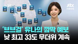 Weather A Surprise Forecast by BBGIRLS Yuna Highs of 33 C Heatwave Continues JTBC Morning