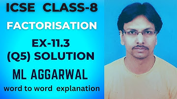 EX-11.3 , Q5 | Factorisation | ICSE CLASS 8 | Maths | M L Aggarwal Solution |