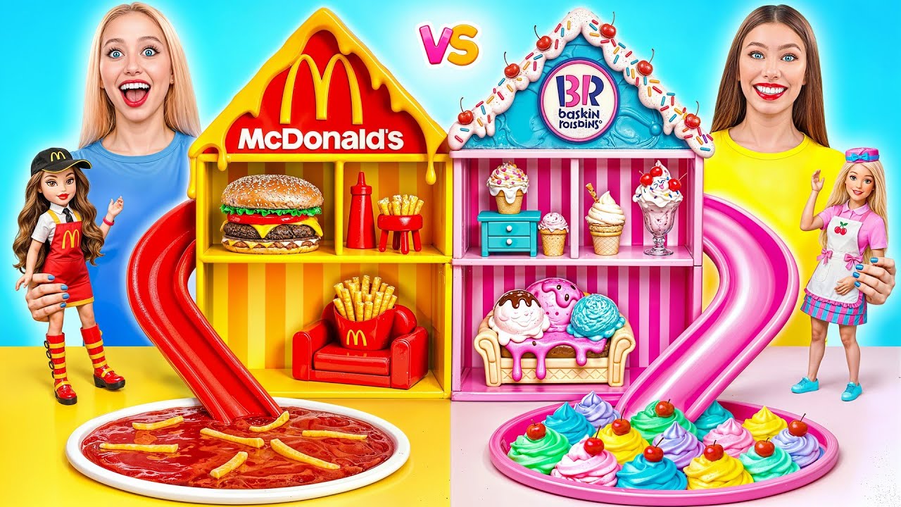 Строим Удивительный Кукольный Домик МакДональдс vs Баскин Роббинс | Война Пранков от Multi DO Smile