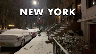 New York Winter Snow Walk [4K] Upper East Side & Central Park