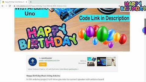 Happy Birthday Song With Arduino Code Using Speaker or Buzzer