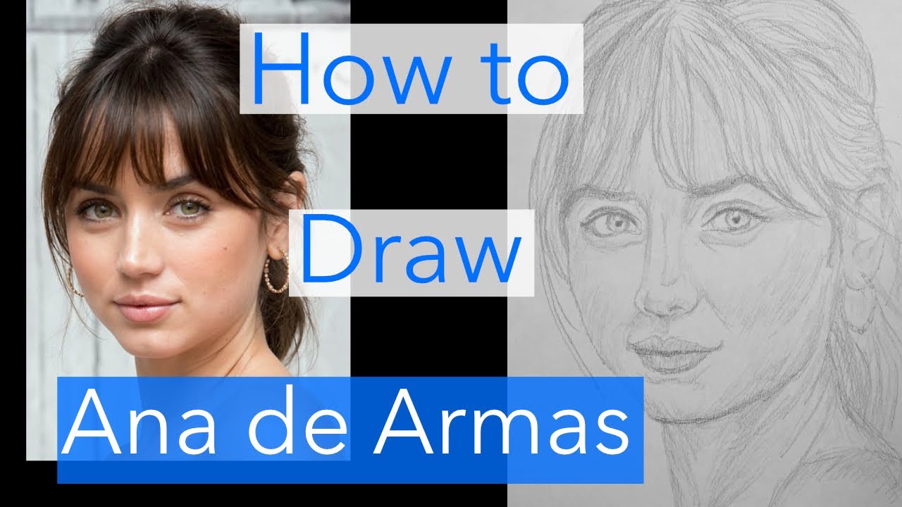#9 How to draw Ana de Armas | No Time to Die | Pencil Sketch with AR ...