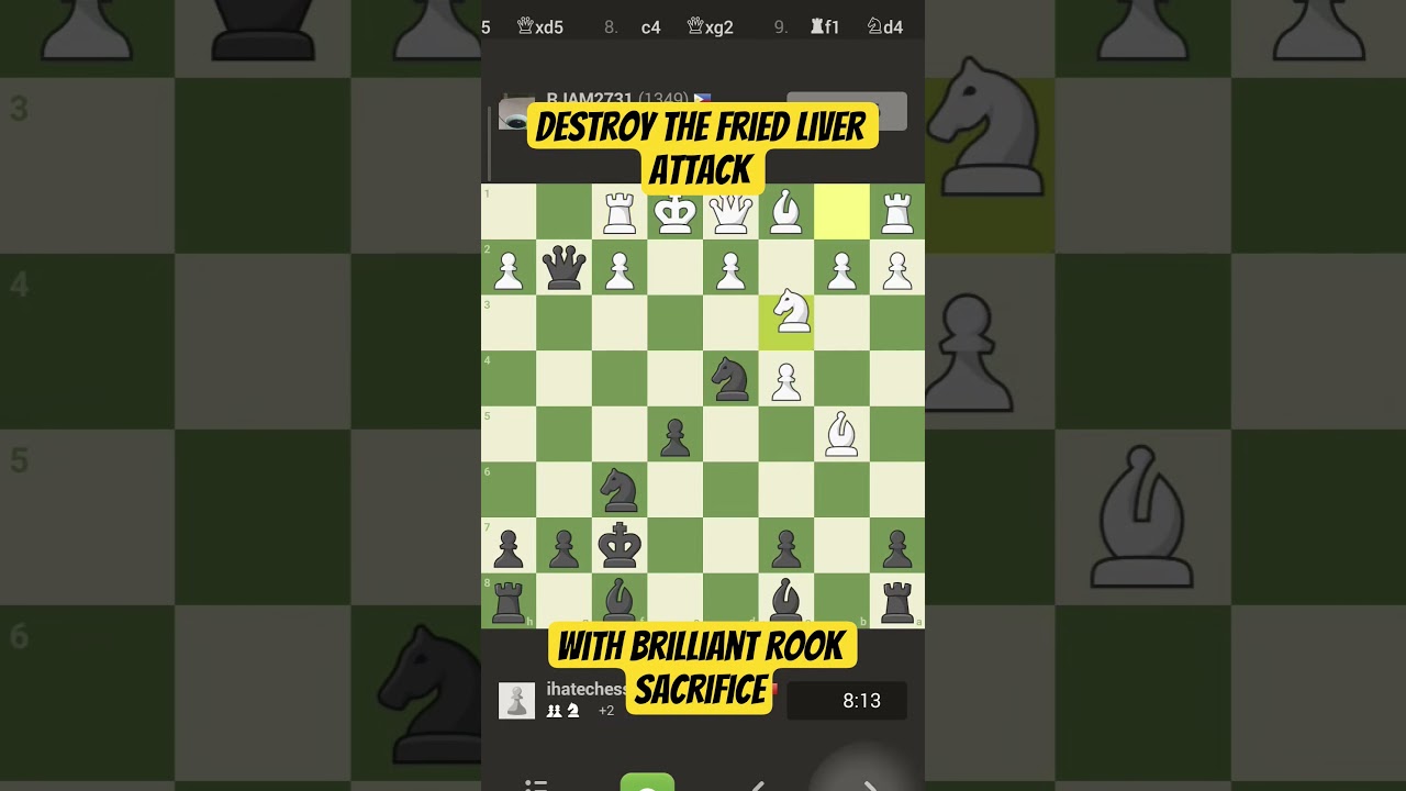 Brilliant rook sacrifice! rare counter to destroy the fried liver attack 