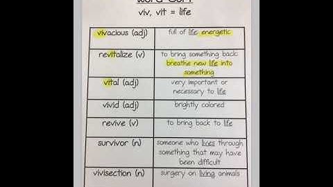 Week 12-Viv Root Word
