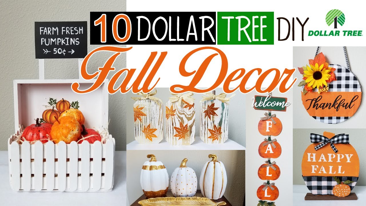 10 Fall Dollar Tree DIY Home Decor Ideas | High End Fall Decor - YouTube