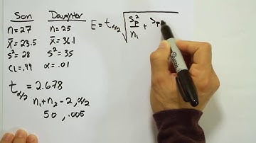 Two Sample t-Interval for the Difference between Two Means, Problem 1