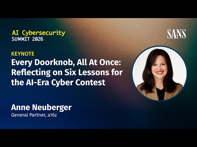 Keynote: Every Doorknob, All At Once: AI Cyber Lessons
