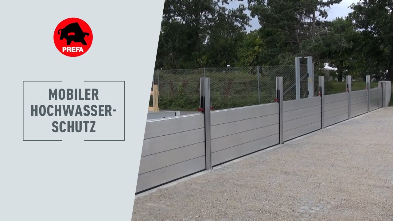 hochwasserschutz bauhaus Montage des mobilen PREFA Hochwasserschutzes