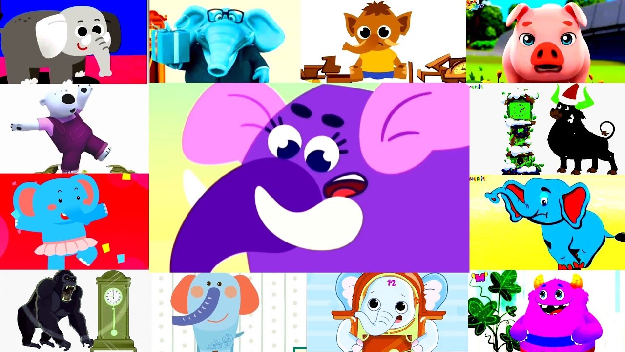 Хикори Дикори Док ⏰ Забавный слон + другие забавные животные, эффекты 