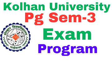 Pg Sem-3 exam program #kolhan_university #kolhanuniversity #pgexam M. A sem-3 exam program #2024