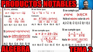 PRODUCTOS NOTABLES (NIVEL INTERMEDIO-AVANZADO) PROBLEMAS RESUELTOS  ALGEBRA TEMA 2