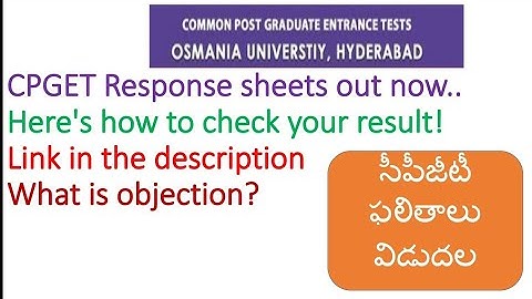 CPGET 2021 Response sheets released | here
