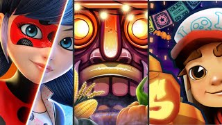 Miraculous Ladybug & Cat Noi‪r 🐞 VS Temple Run 2 🧛🏻‍♂️ HAUNTED HARVEST!  VS Subway Surfers 🎃 MEXICO screenshot 5