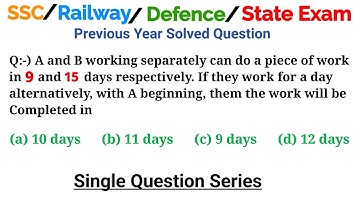 A and B working separately can do a piece of work in 9 and 15 days respectively. If they work for a