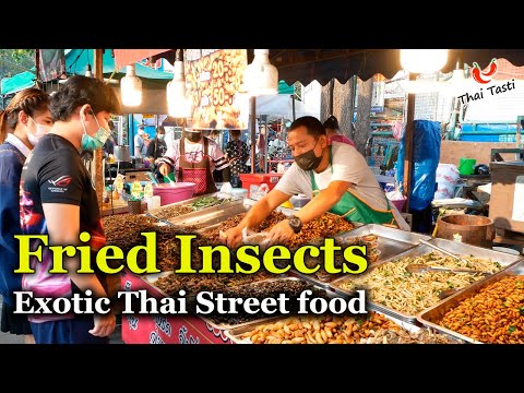 Exotic Thai Street Food Fried Insects | Taste Test