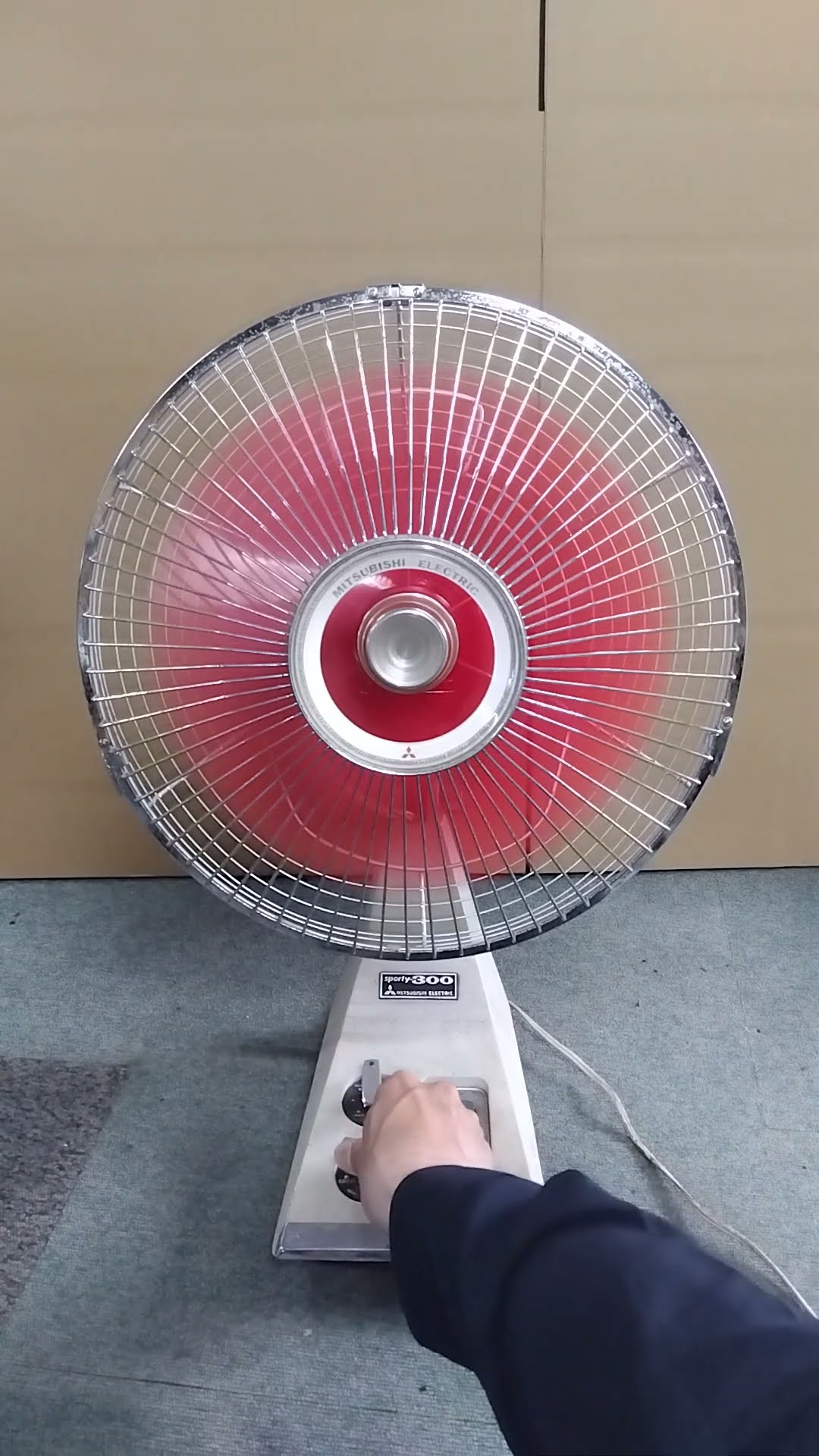 三菱 D30-F3 SPORTY-300 扇風機 3枚羽根 30cm 赤扇 レッド ローズ 昭和