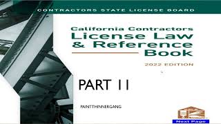 2022 NEW California Contractors License Study Guide (Law & Business) Part  11