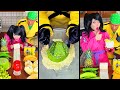 Yellow food vs green food random ice cream challenge