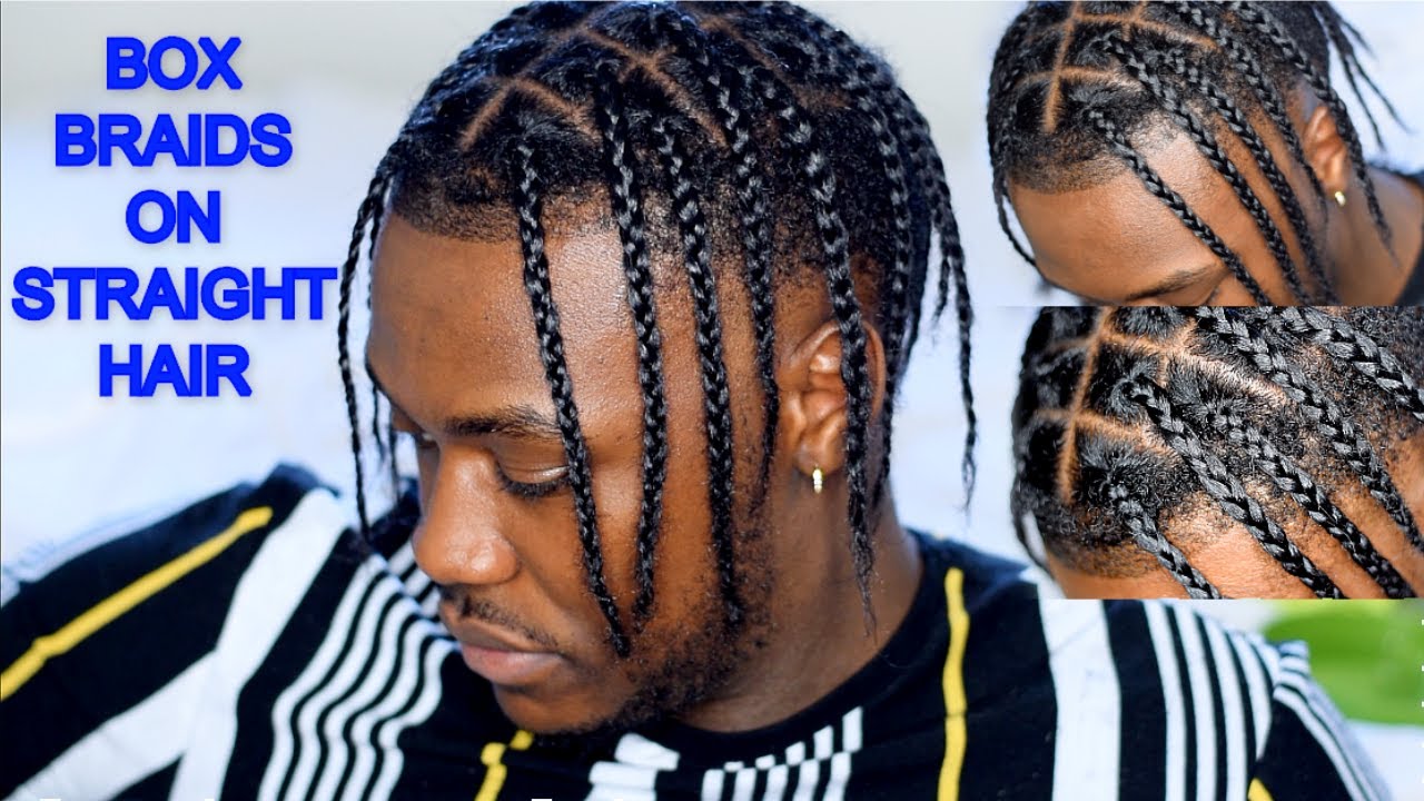 EASIEST WAY to Braid Your Own Hair  Straight Hair Men's Braiding  Tutorial!! 