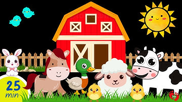 Cute & Friendly Farm Animals | High Contrast Baby Sensory with Nursery Rhymes & Soothing Music