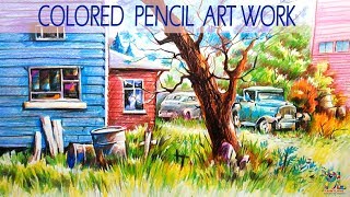 pix Pencil Shading Landscape Drawing With Pencil Colour learn a landscape drawing and shading with color pencils little speed drawing
