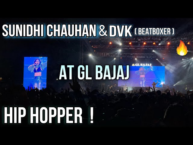 HIP HOPPER BY SUNIDHI CHAUHAN LIVE PERFORMANCE AT GL BAJAJ GREATER NOIDA !! class=