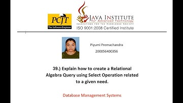 Explain how to create a Relational Algebra Query using Select Operation related to a given need.