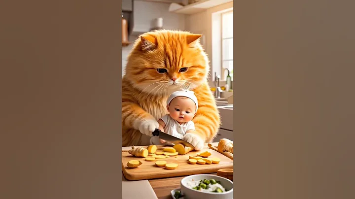 Video 8294401: pet animal funnycat cats, pets baby cat funnycats, cat funnycats cartoon animals, cat funny pets cartoon, cat stealing baby