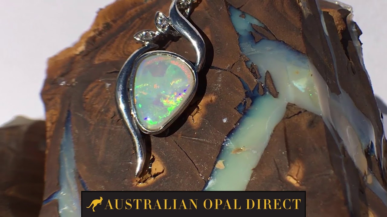 Australian White Crystal Opal Sterling Silver Necklace