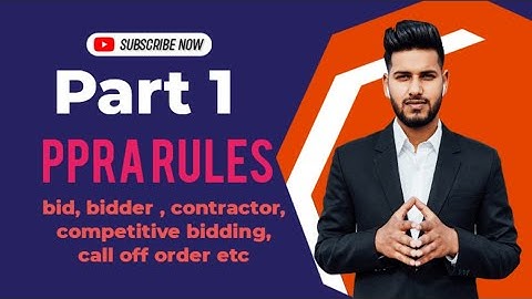 PPRA rules ||public procurement regularity authority ordinance 2004 || part 1