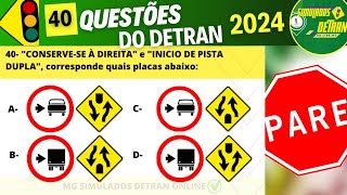 Questões da Prova teórica do Detran 2024 ,prova do detran 2024, #legislaçãodetrânsito