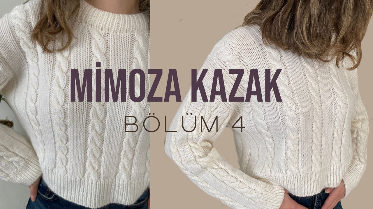 Mimoza Kazak4/ Yaka  ve kol #knitting #örgü #sweaterdesign #kazakmodeli.