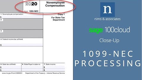 Sage 100 - 1099-NEC Processing