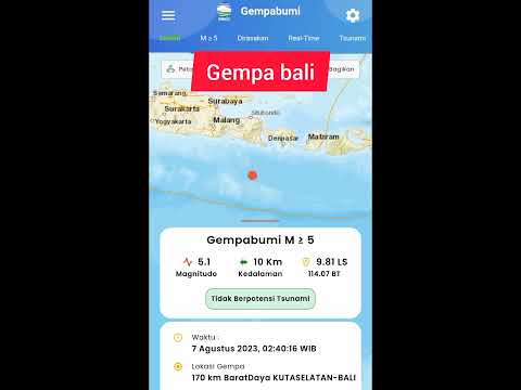 gempa bumi hari ini guncang Bali 7 Agustus 2023 #shorts