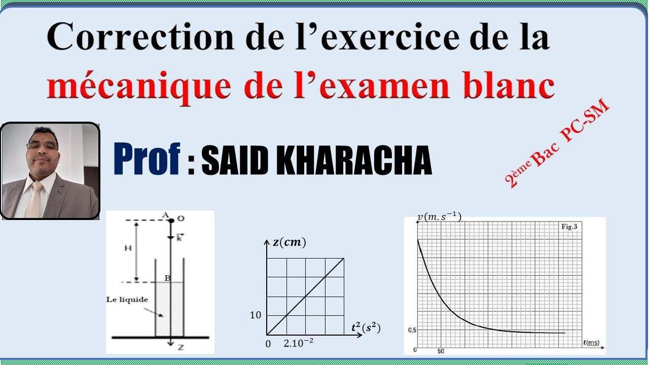 Correction détaillée de l'exercice de mécanique (examen blanc)