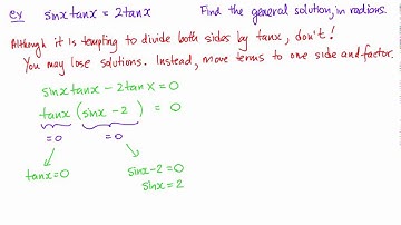 PC 12 Lesson Trigonometric Equations (Part 1)