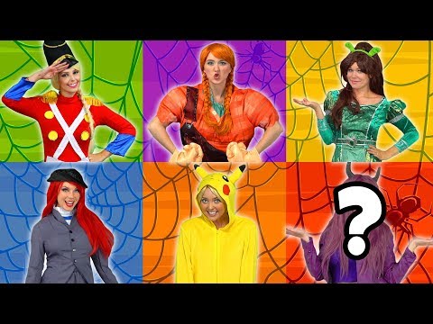 DISNEY PRINCESSES GUESS  HALLOWEEN COSTUMES (Parody with Ariel, Rapunzel, Belle, Elsa & Anna)